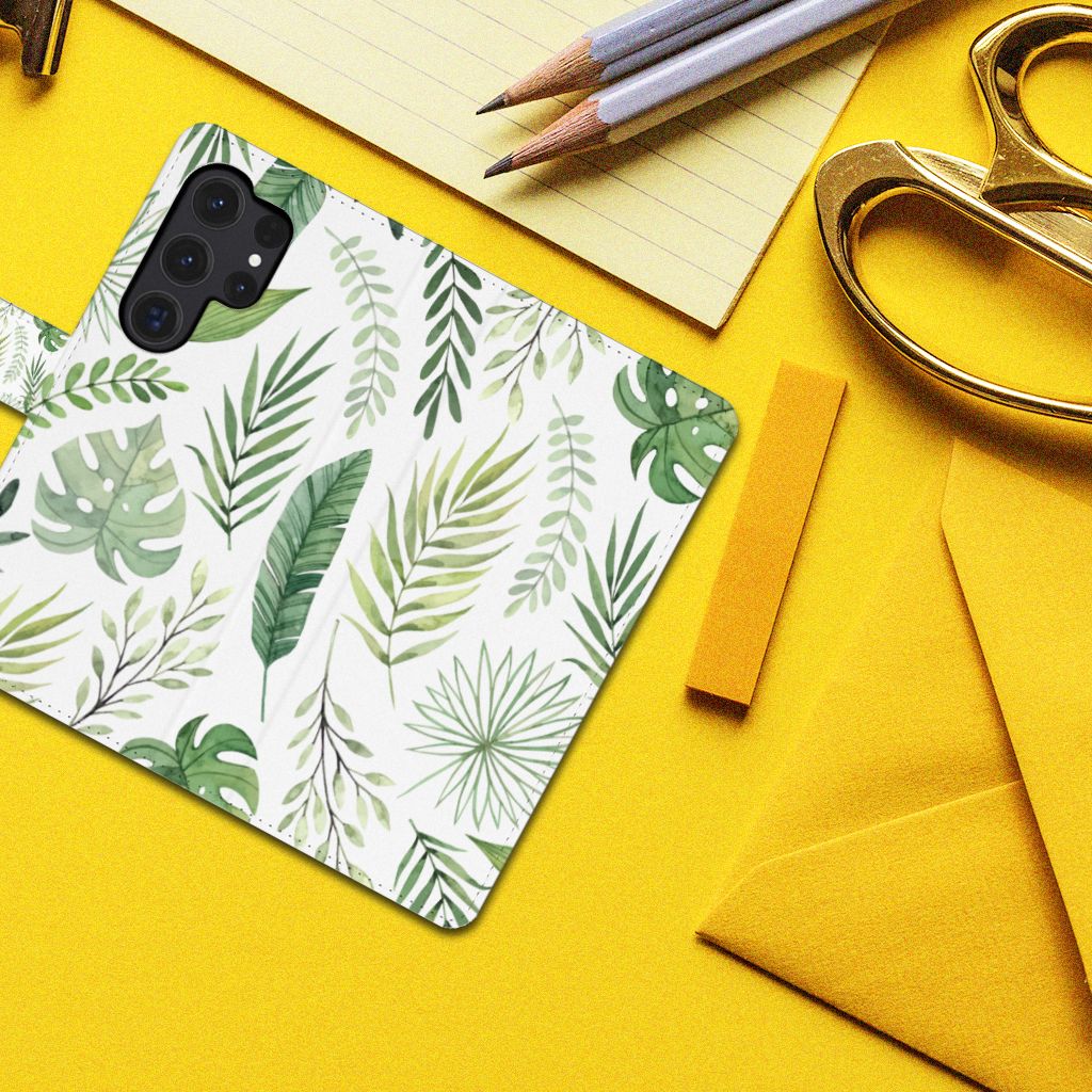 Samsung Galaxy S24 Ultra Hoesje Leaves bladeren ontwerp bovenaanzicht