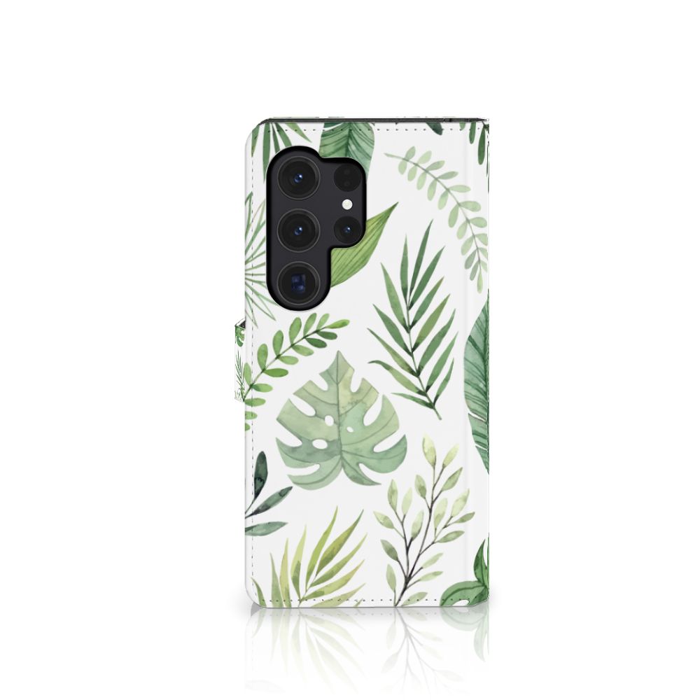 Samsung Galaxy S24 Ultra Hoesje Leaves telefoonhoesje bladeren design vooraanzicht