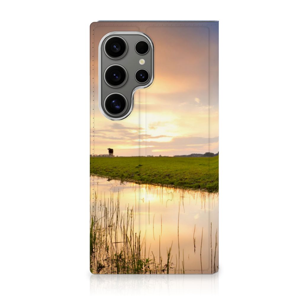 Samsung Galaxy S24 Ultra Hoesje maken Koe koe ondergang zon natuur