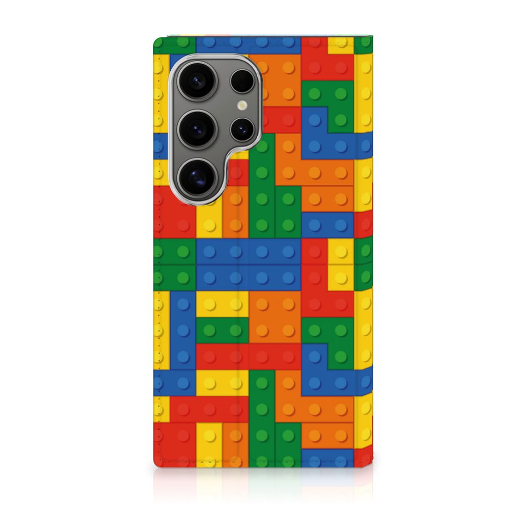 Samsung Galaxy S24 Ultra Hoesje met Magneet Blokken design hoesje voorzijde