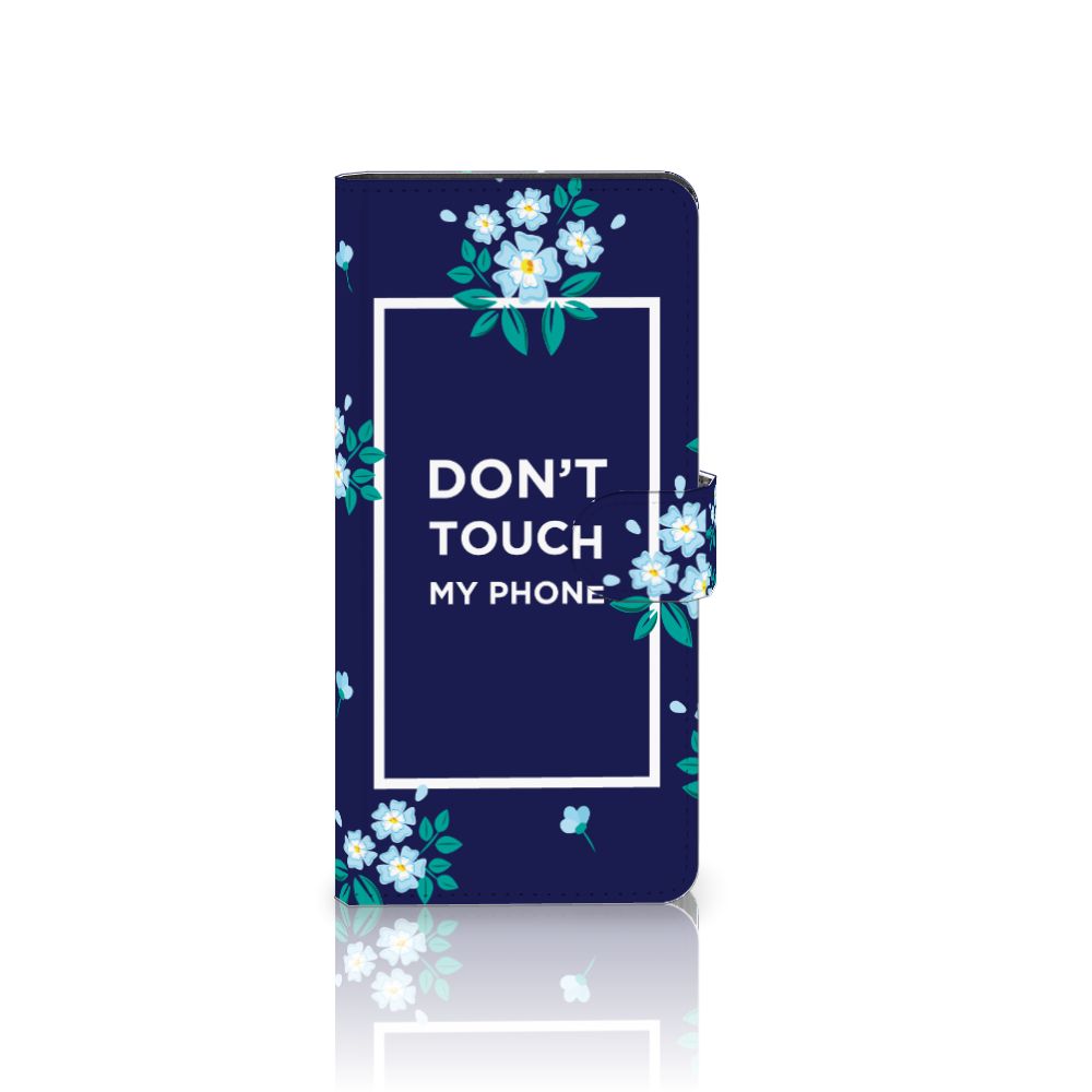 Samsung Galaxy S24 Ultra Portemonnee Hoesje Flowers Blue DTMP voorkant