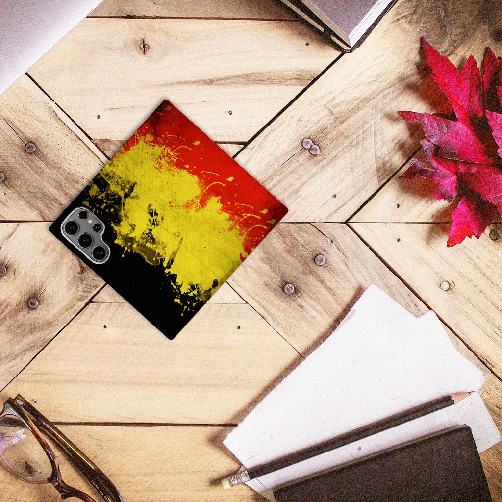 Samsung Galaxy S24 Ultra Standcase België design hoesje Belgische kleuren aanzicht