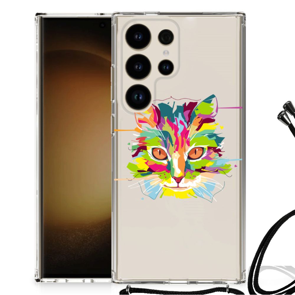 Samsung Galaxy S24 Ultra Stevig Bumper Hoesje Cat Color B2C Telecom