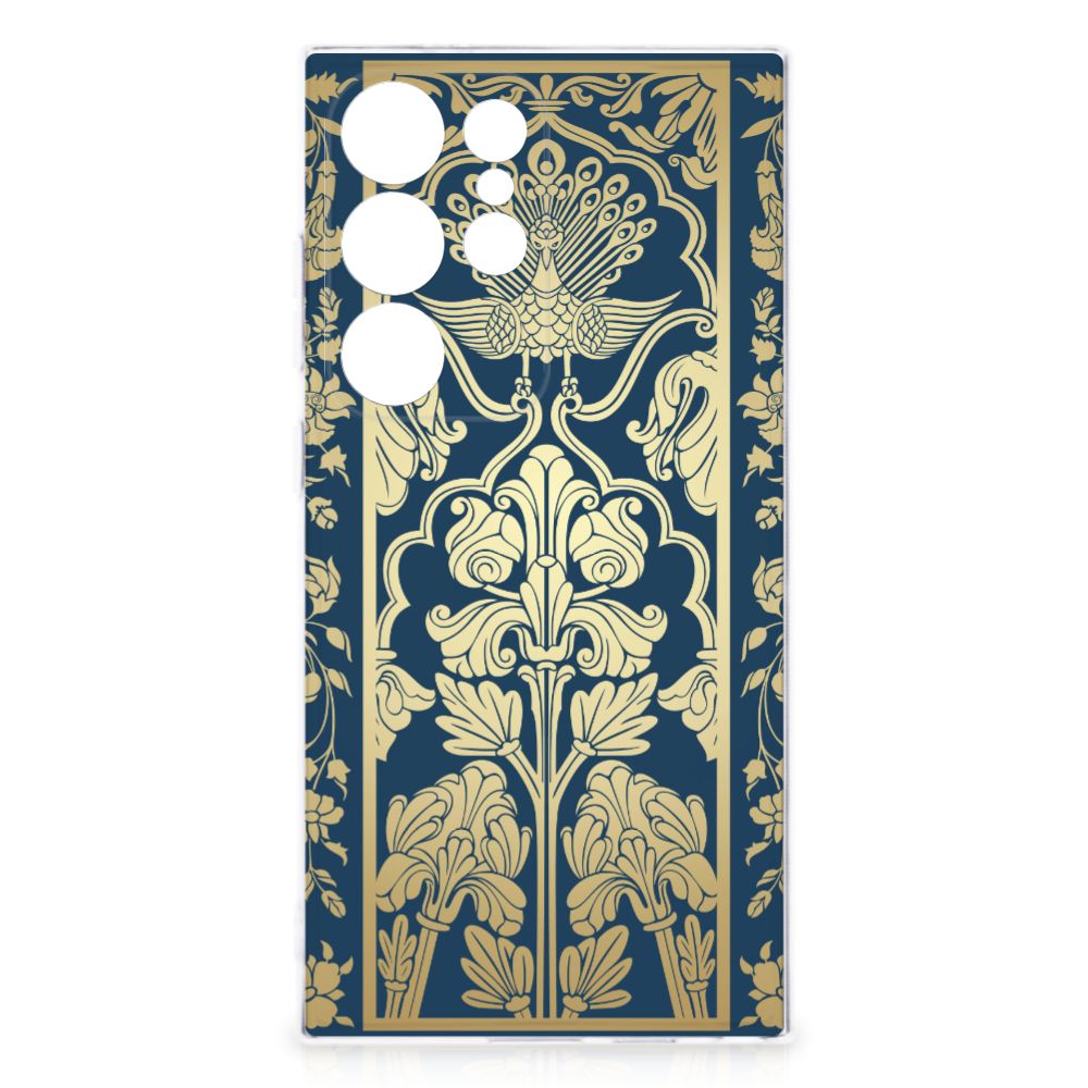Samsung Galaxy S24 Ultra TPU Case Beige Flowers voorkant design bloemen