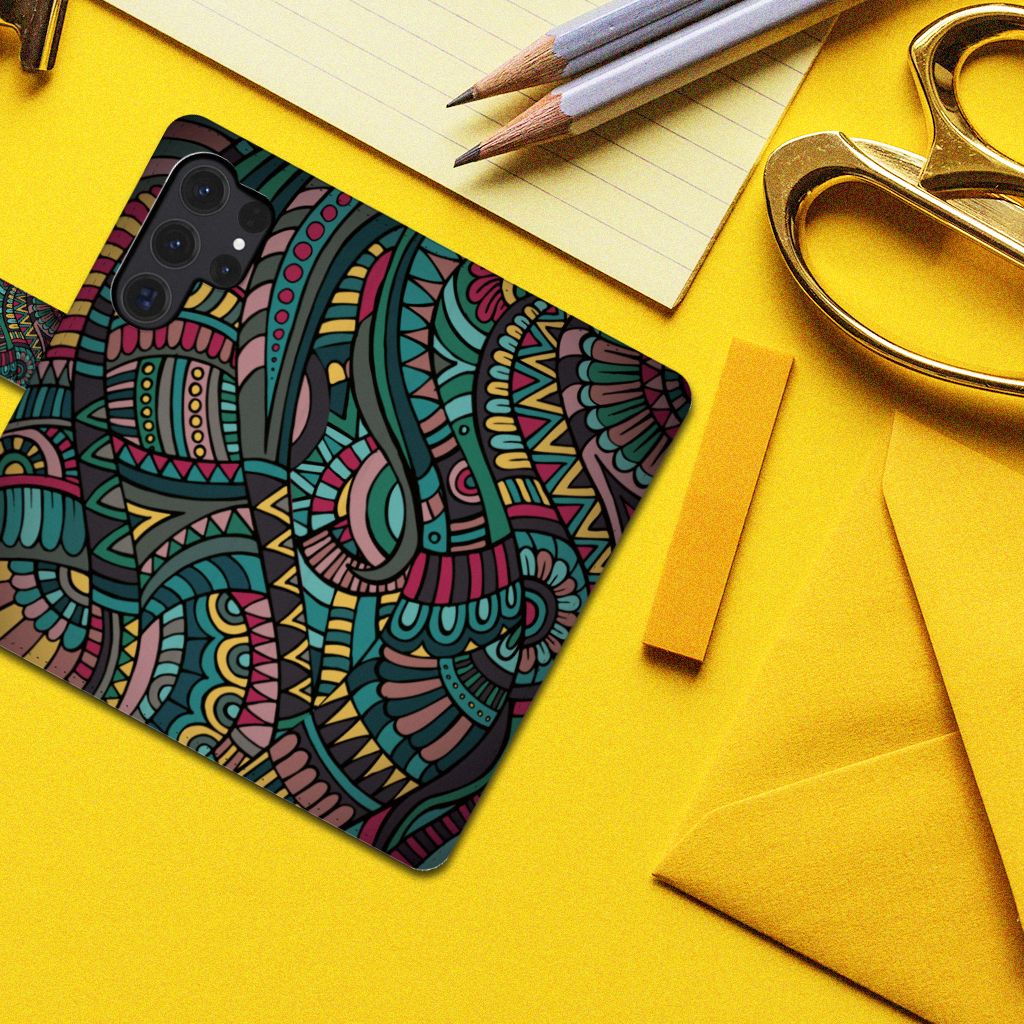 Samsung Galaxy S24 Ultra Telefoon Hoesje Aztec artistiek design bovenaanzicht