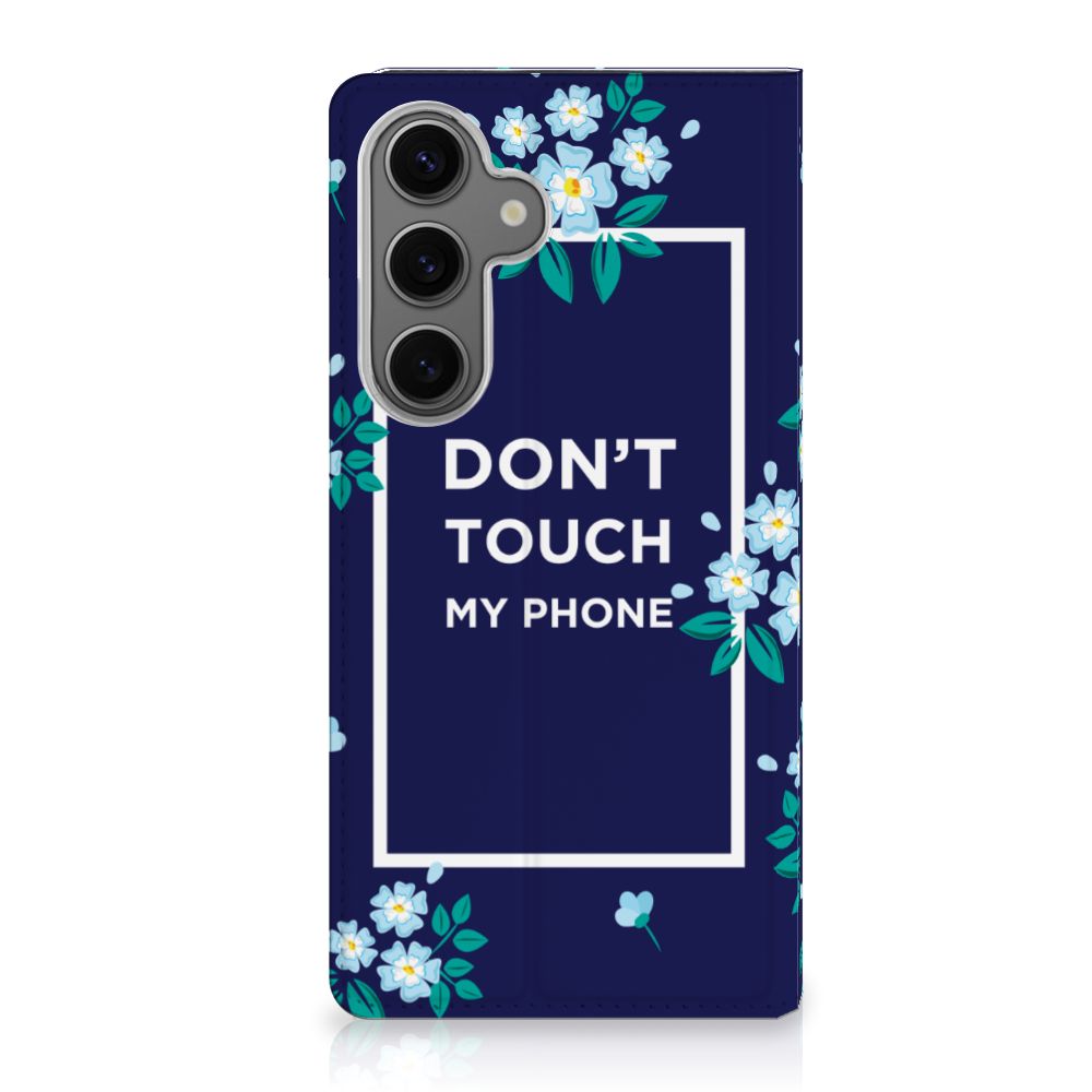 Samsung Galaxy S24FE Design Case Flowers Blue DTMP voorkant