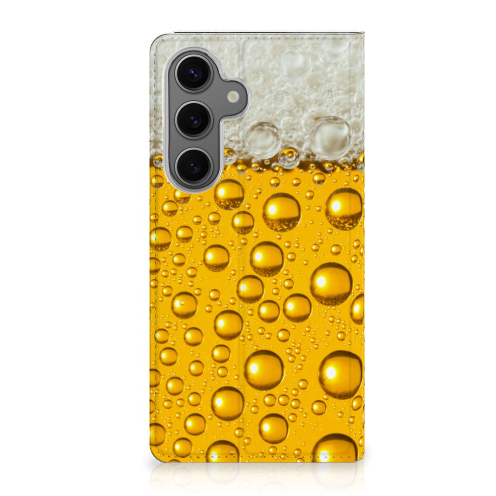 Samsung Galaxy S24FE Flip Style Cover Bier bierprint voorkant