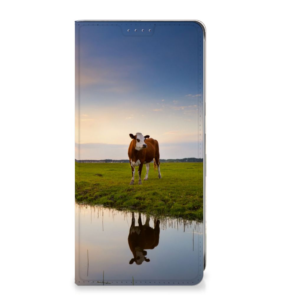 Samsung Galaxy S24FE Hoesje maken Koe koe ondergang zon design aanzicht