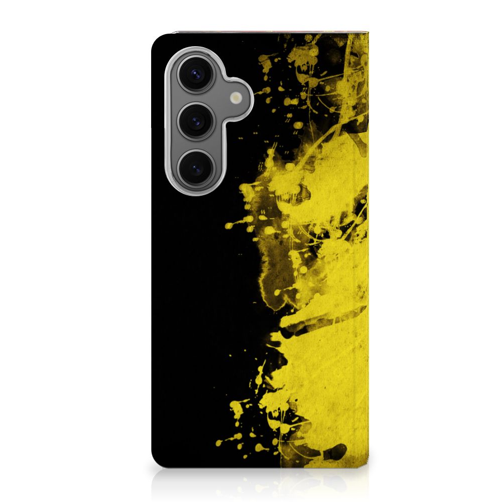 Samsung Galaxy S24FE Standcase België design zwart geel aanzicht