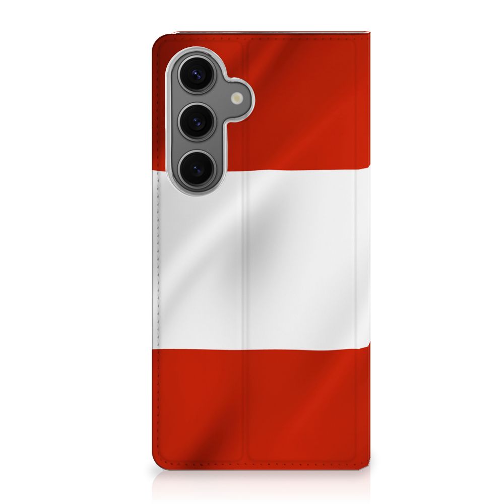 Samsung Galaxy S24FE Standcase Oostenrijk vlag ontwerp voorkant