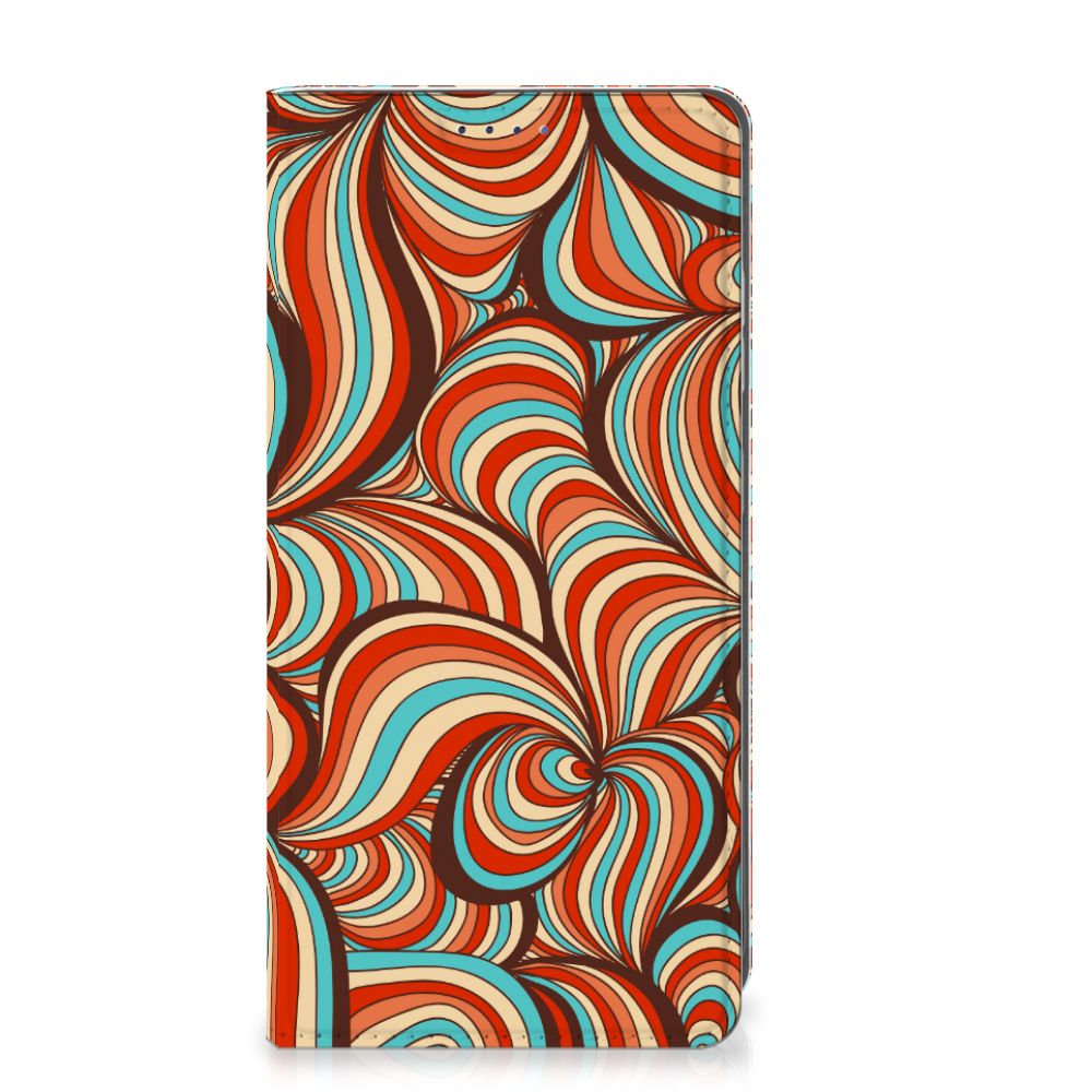 Samsung Galaxy S25 Bookcase Retro design kleurrijk aanzicht