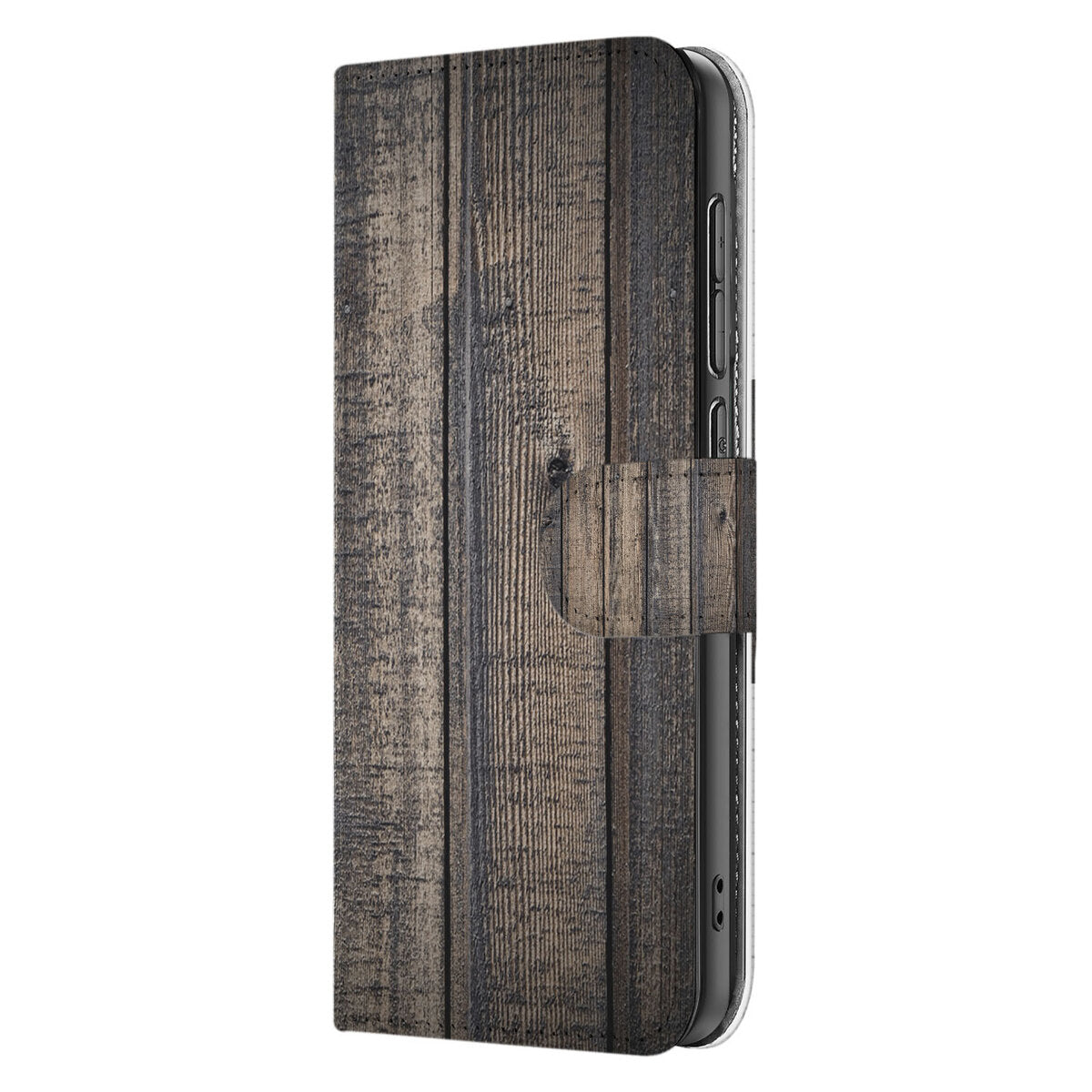 Samsung Galaxy S25 Edge Book Style Case Steigerhout bookcase steigerhout zijaanzicht