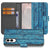 Samsung Galaxy S25 Edge Book Style Case Wood Blue book case hout blauw voorkant