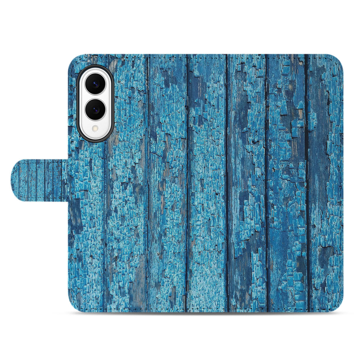 Samsung Galaxy S25 Edge Book Style Case Wood Blue book case wood blue design