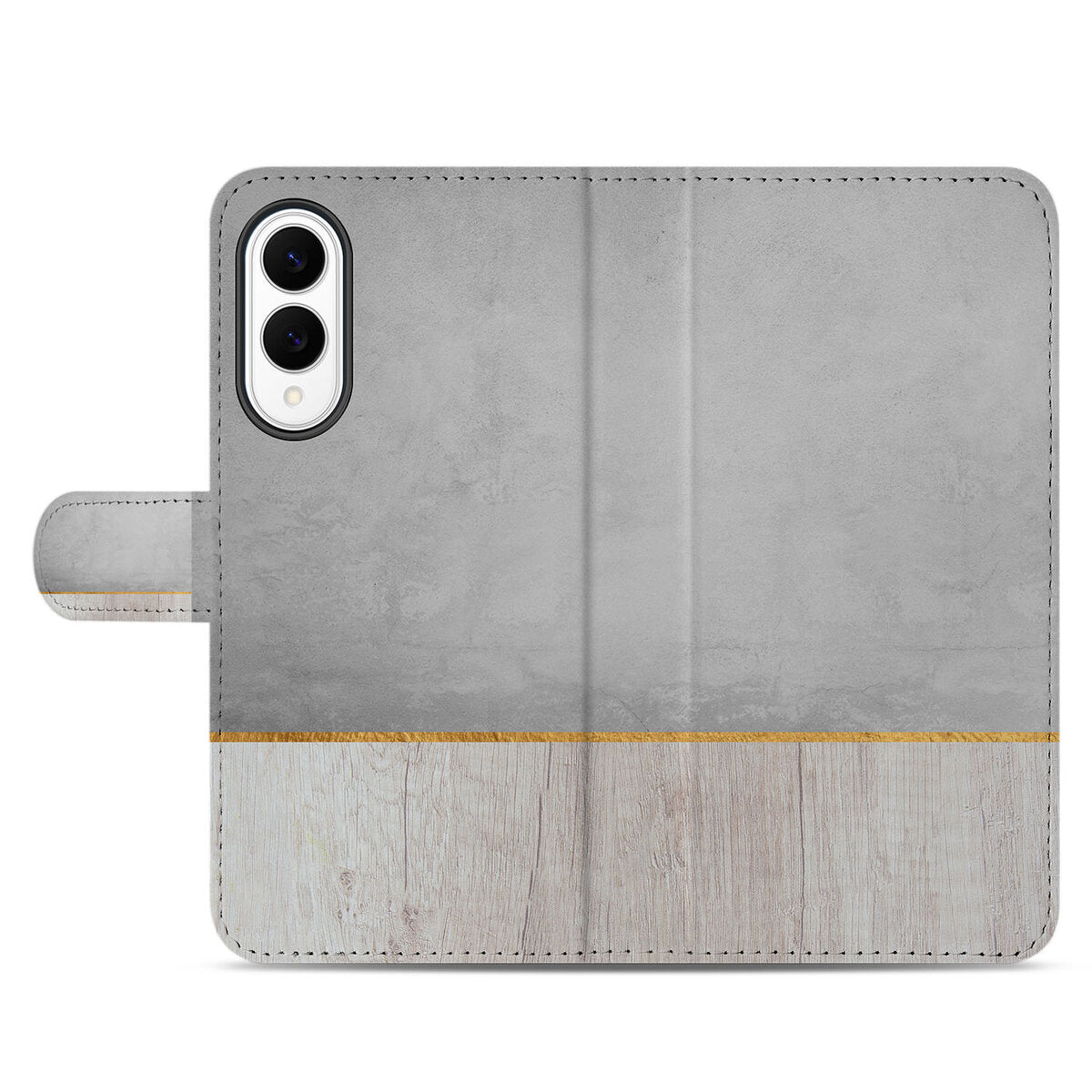 Samsung Galaxy S25 Edge Book Style Case Wood Concrete book case wood concrete achteraanzicht
