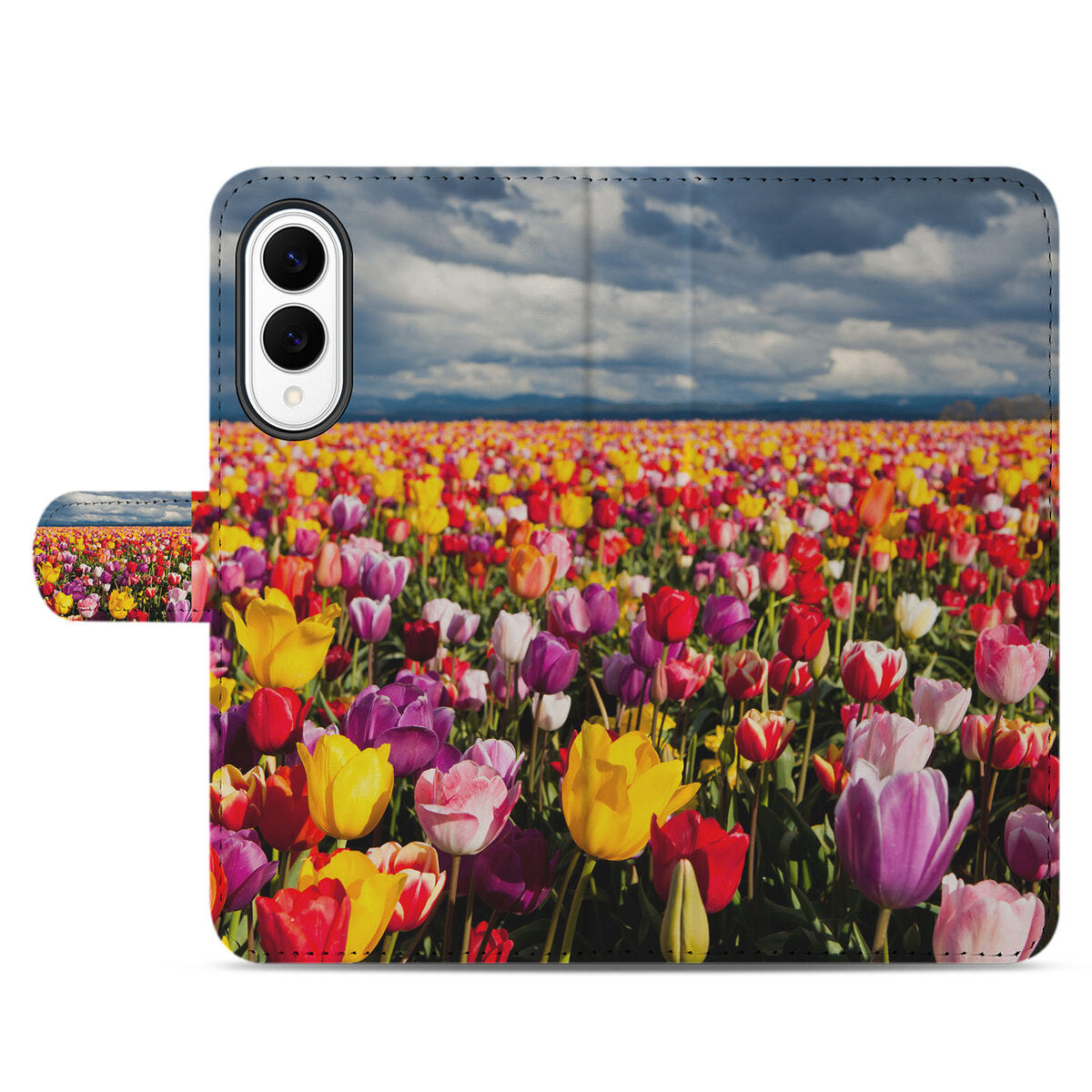 Samsung Galaxy S25 Edge Hoesje Tulpen bookcase met tulpen design voorkant