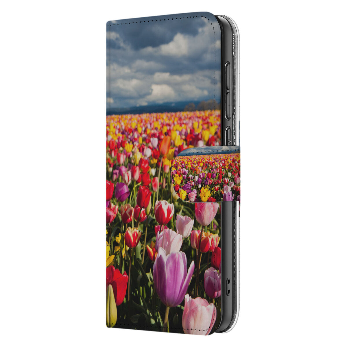 Samsung Galaxy S25 Edge Hoesje Tulpen book case tulpen design aanzicht