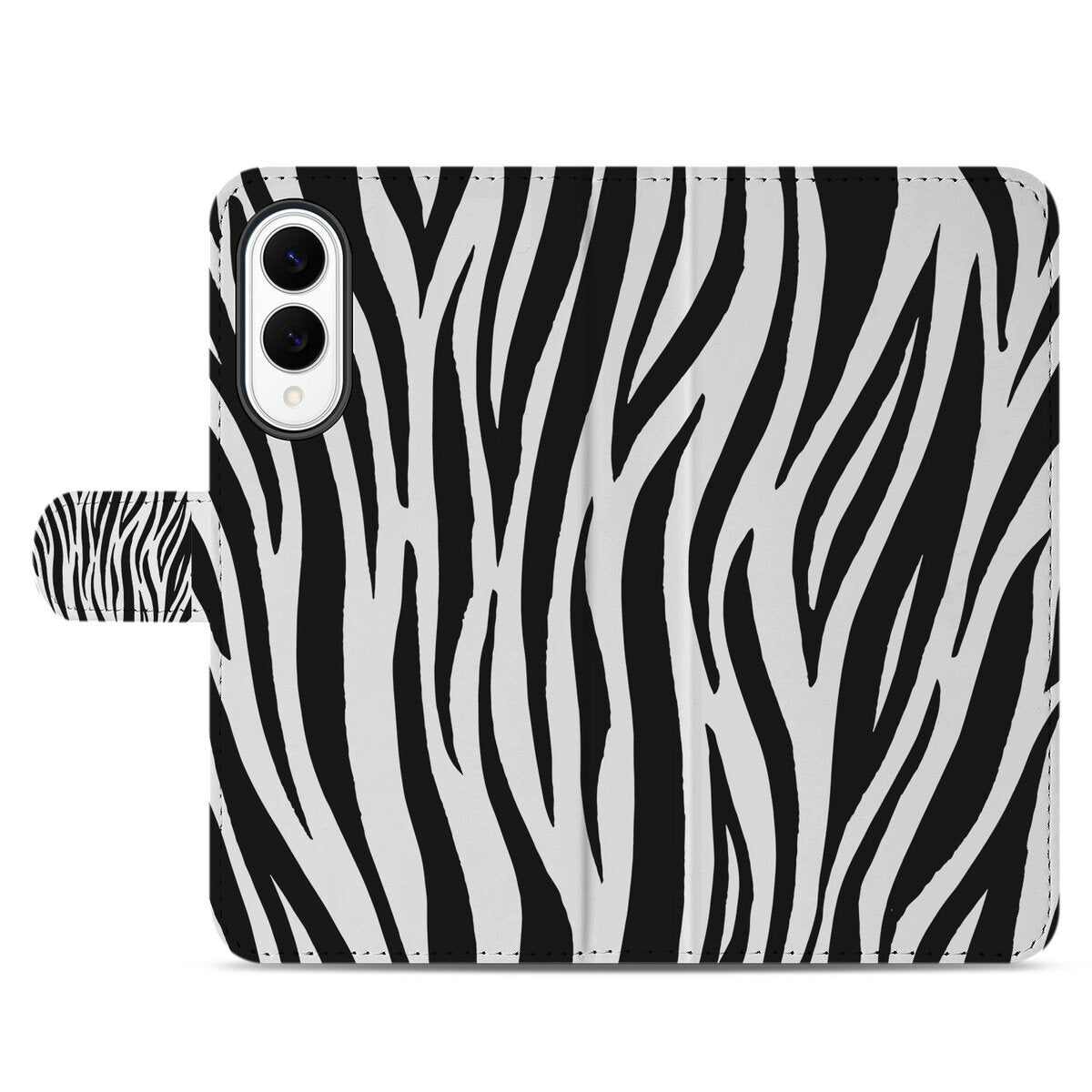 Samsung Galaxy S25 Edge Telefoonhoesje met Pasjes Zebra hoesje zebra design voorkant
