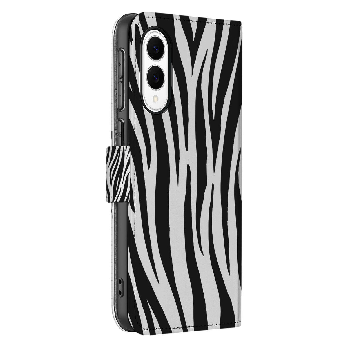 Samsung Galaxy S25 Edge Telefoonhoesje met Pasjes Zebra telefoonhoesje zebra design zijkant