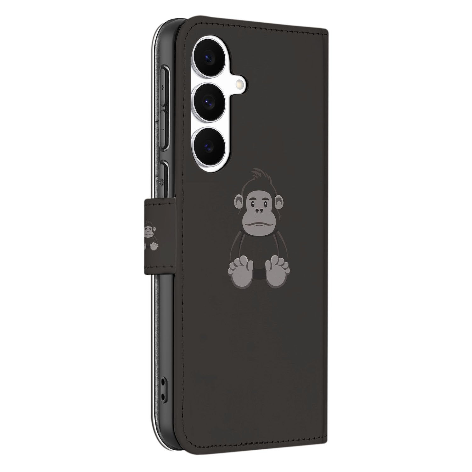 Samsung Galaxy S25 FE Boekhoes Flip Case Met Pasjes Gorilla Design zijkant gorilla ontwerp
