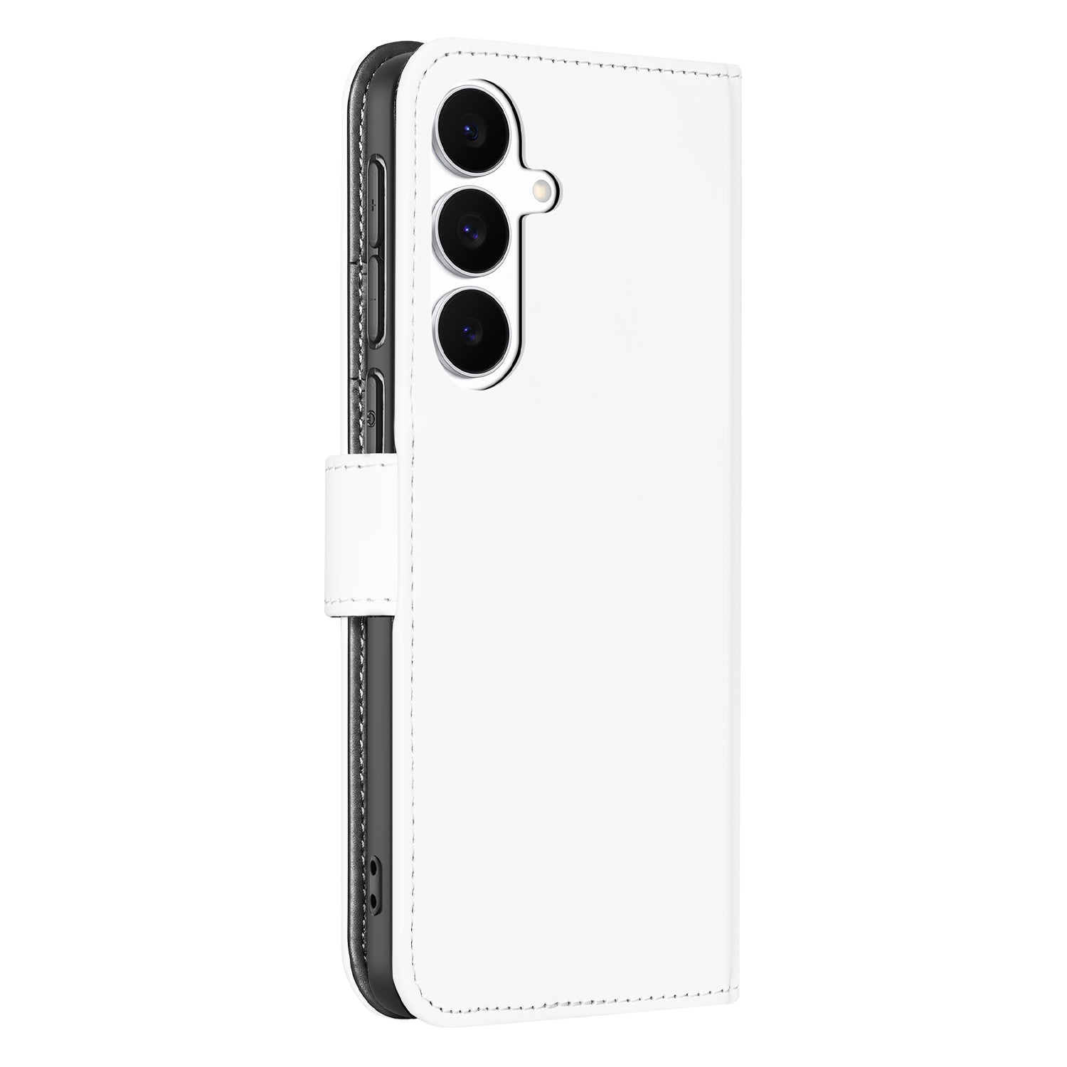 Samsung Galaxy S25 FE Boekhoes Wit met Pasjeshouder boekhoes wit zijaanzicht