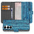 Samsung Galaxy S25 FE Book Case Afgebladderd Blauw Hout Met Pasjes binnenkant design aanzicht