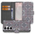 Samsung Galaxy S25 FE Bookcase Flower Tiles boekhoesje flower tiles voorkant achterkant