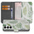Samsung Galaxy S25 FE Bookcase Hoesje Leaves Lichtgroen Wit Met 3 Pasjes ontwerp bladprint aanzicht