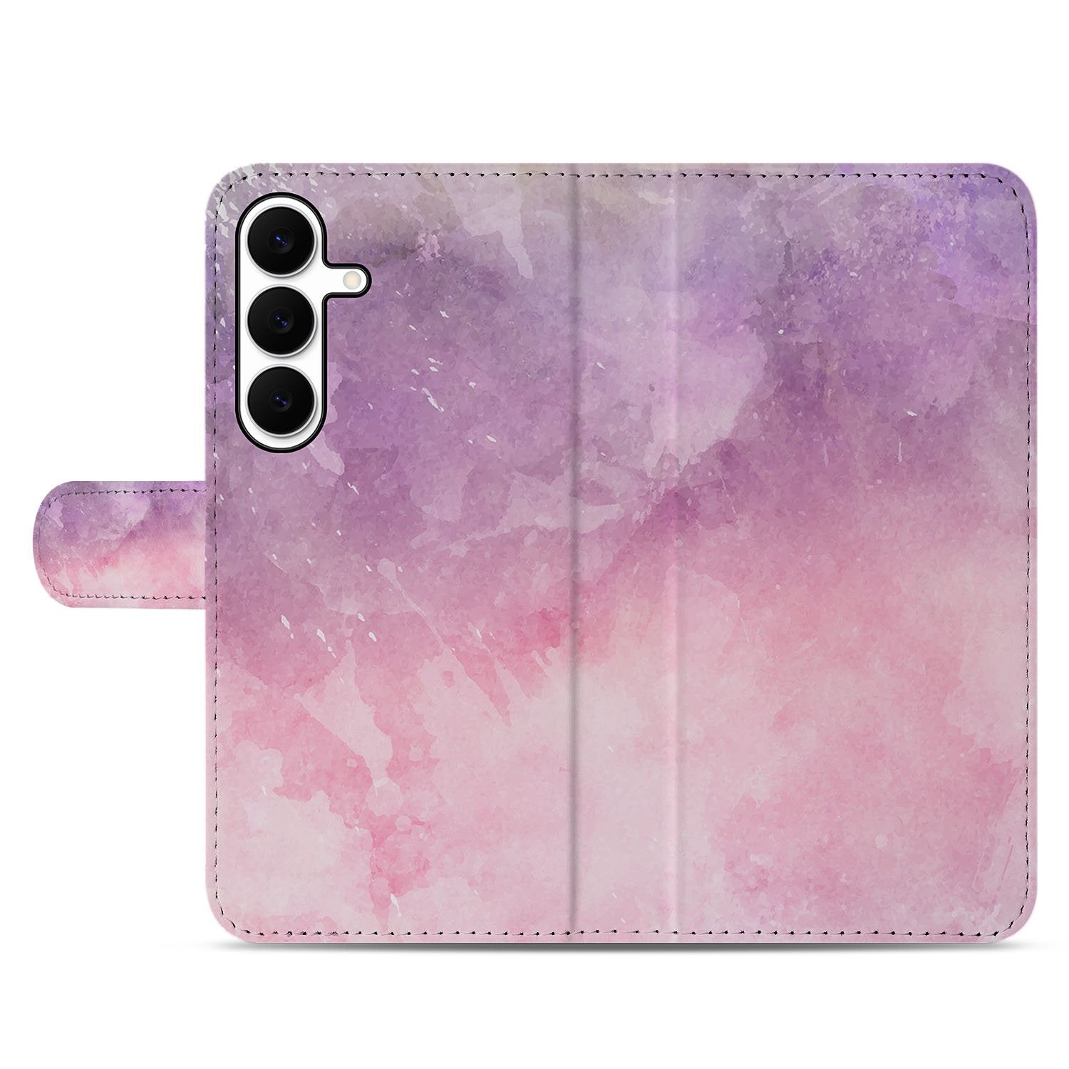 Samsung Galaxy S25 FE Bookcase Hoesje Roze Paars Paint TPU Bescherming design roze paars aanzicht