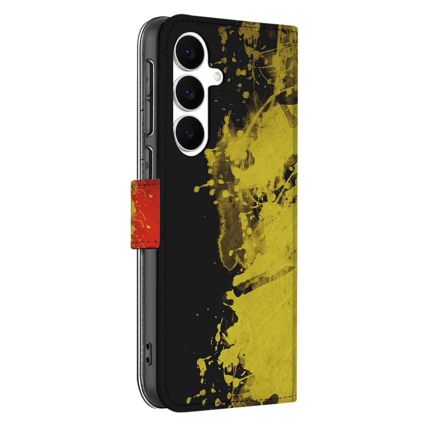Samsung Galaxy S25 FE Bookstyle Hoesje Belgische Vlag Met Pasvak design opvallend aanzicht