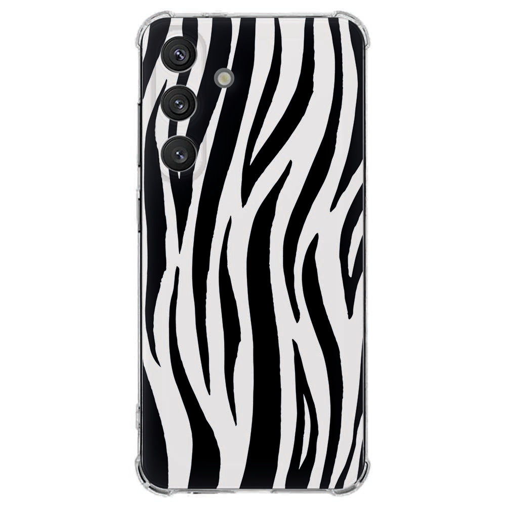 Samsung Galaxy S25 FE Flexibele back cover - Zebra TPU Antishock Achteraanzicht.
