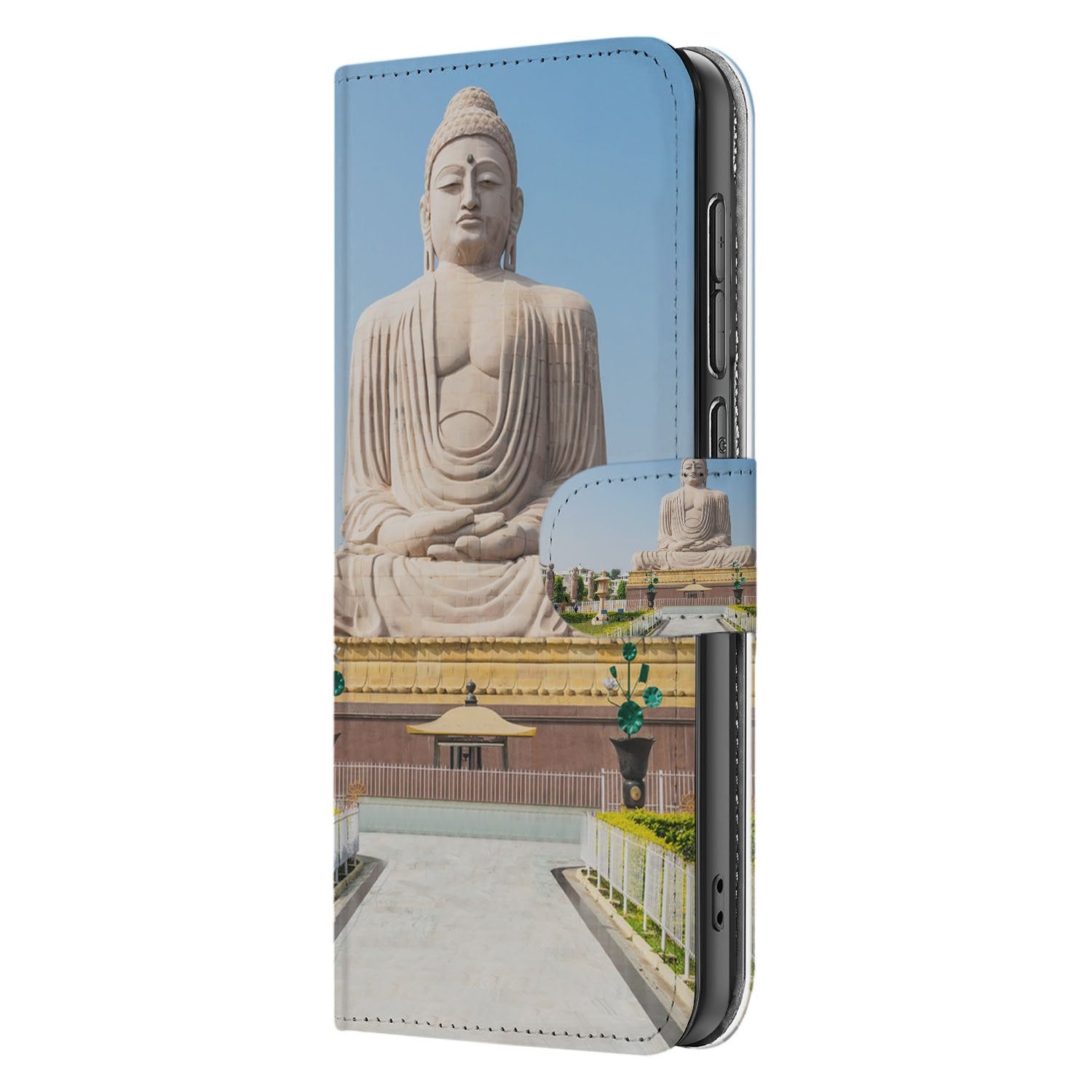Samsung Galaxy S25 FE Flip Cover Boeddha kunstzinnige design voorkant met boeddha afbeelding