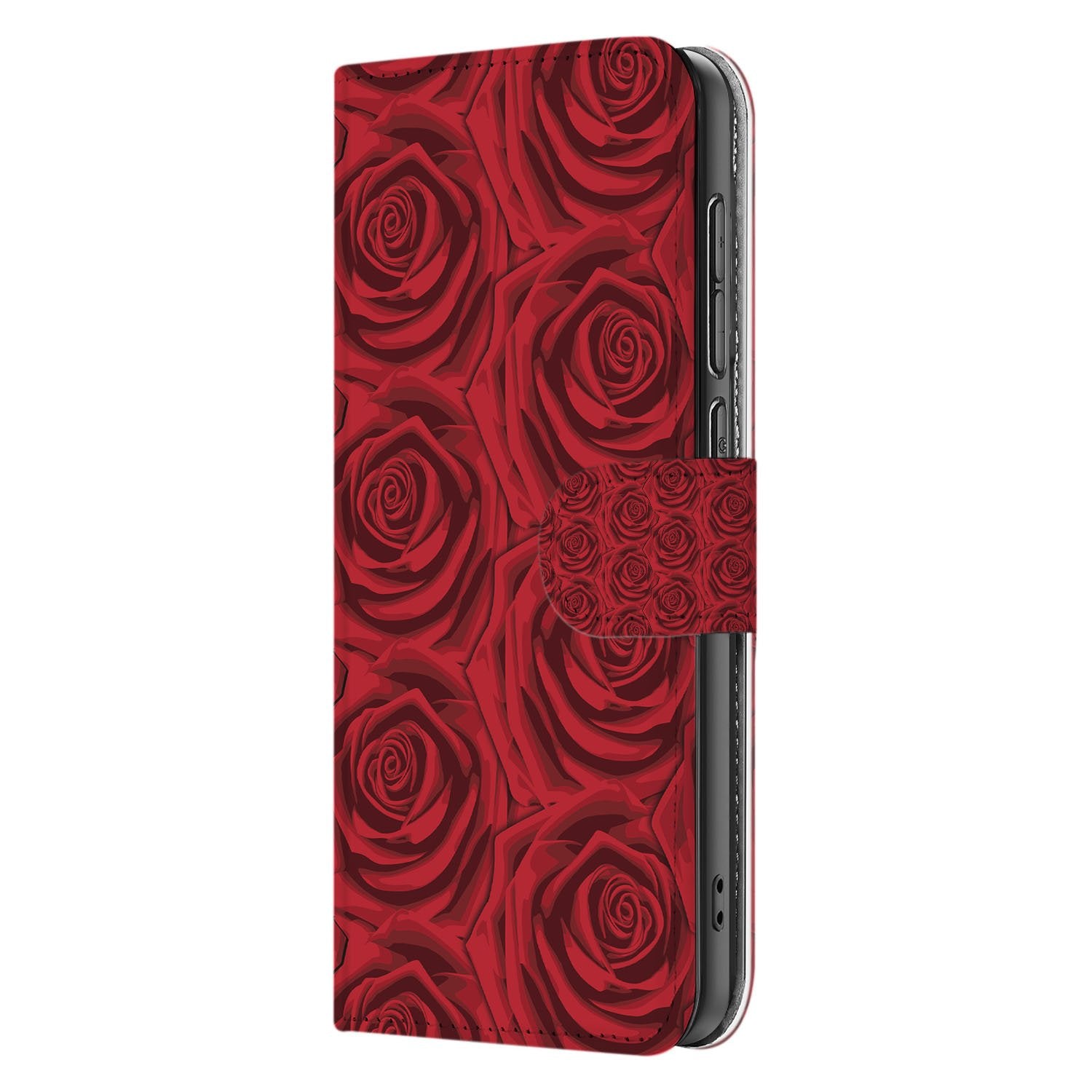 Samsung Galaxy S25 FE Hoesje Red Roses boekhoesje rozen design aanzicht