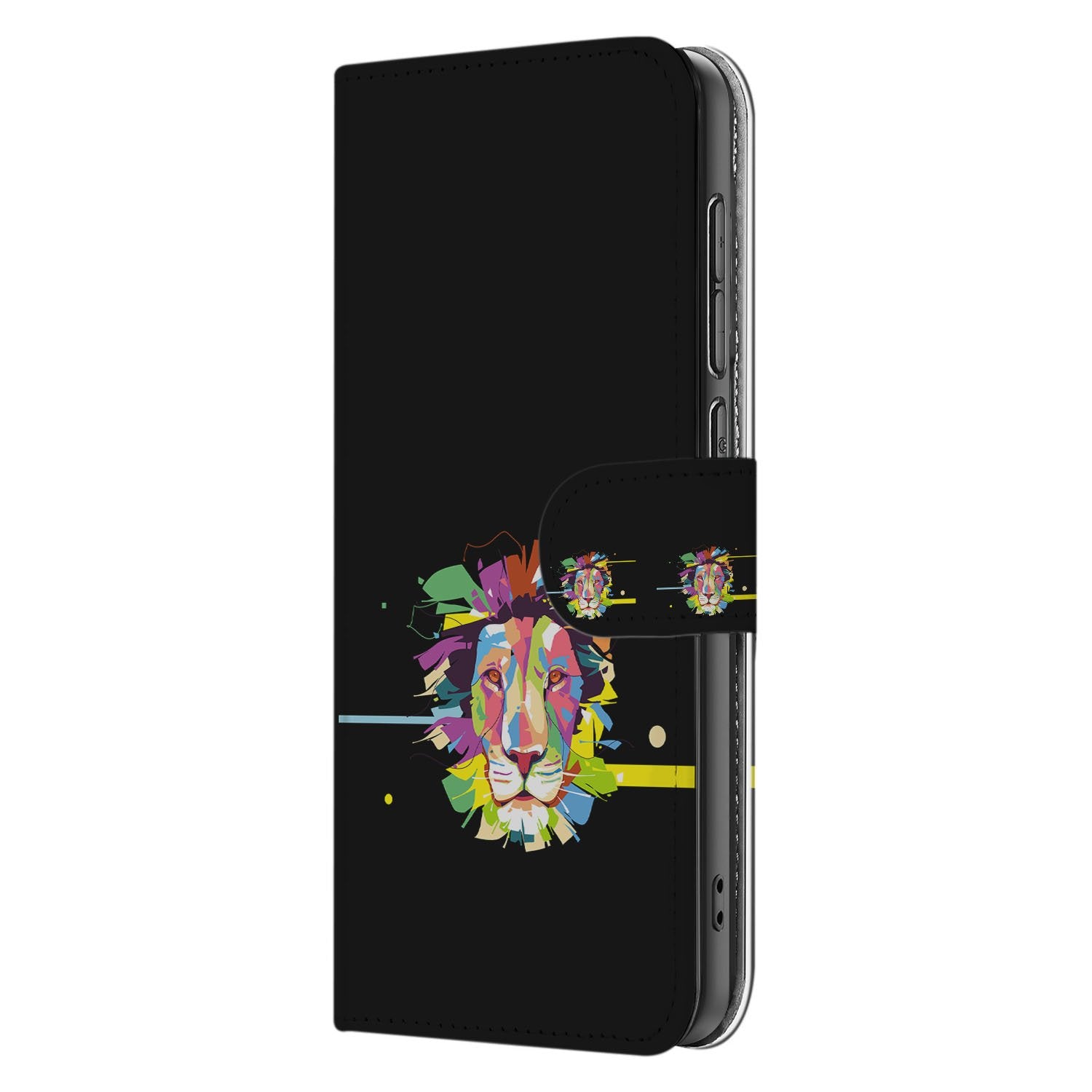 Samsung Galaxy S25 FE Leuk Hoesje Lion Color Met 2 Pasjesvakjes bookcase lion color zijkant