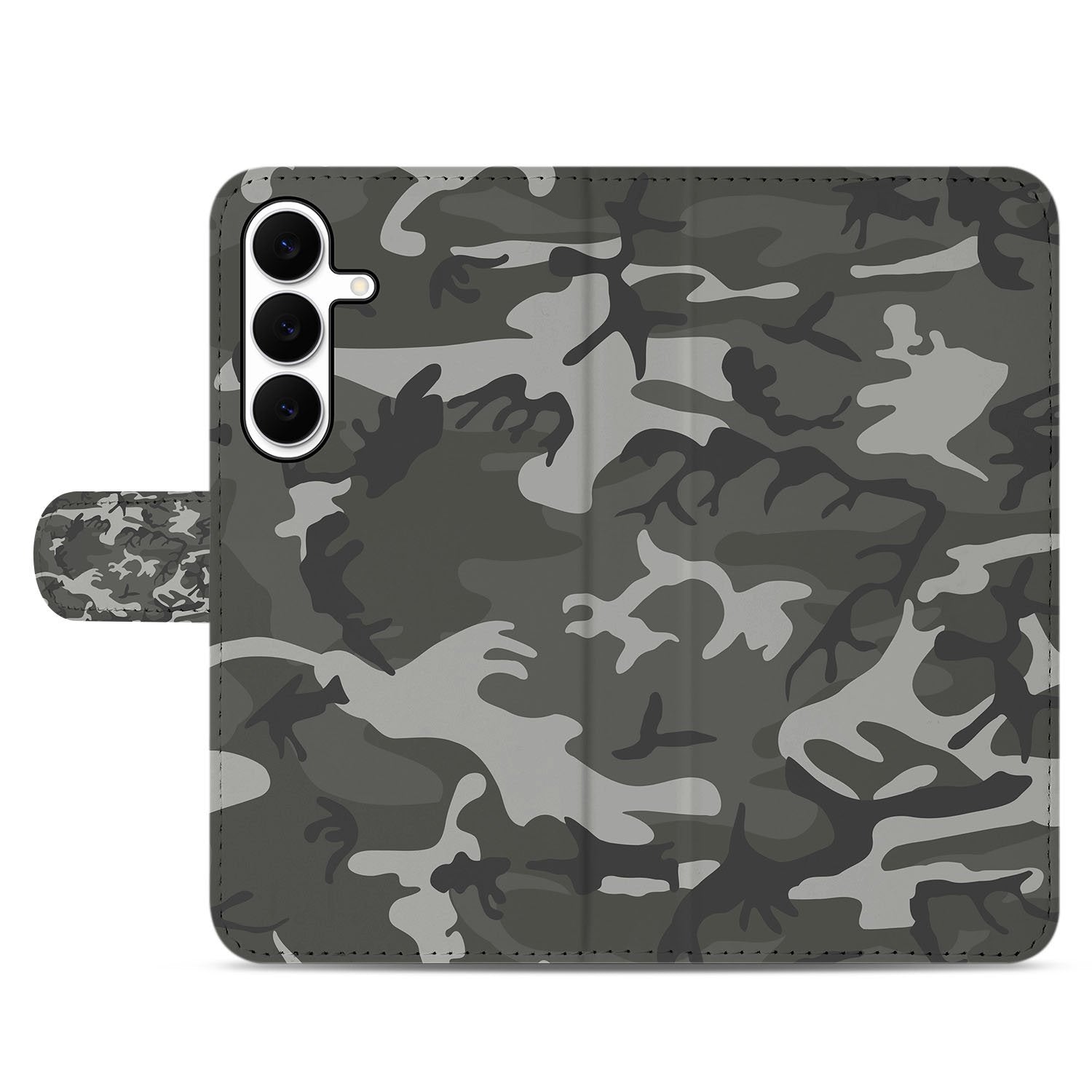 Samsung Galaxy S25 FE Portemonnee Hoesje Army Light Camouflage TPU camouflage design voorkant