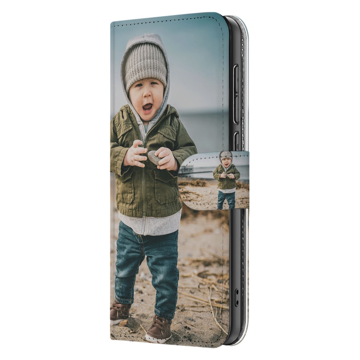 Samsung Galaxy S25 FE Portemonnee Hoesje ontwerpen met eigen Foto portemonneehoesje met foto jongen aanzicht