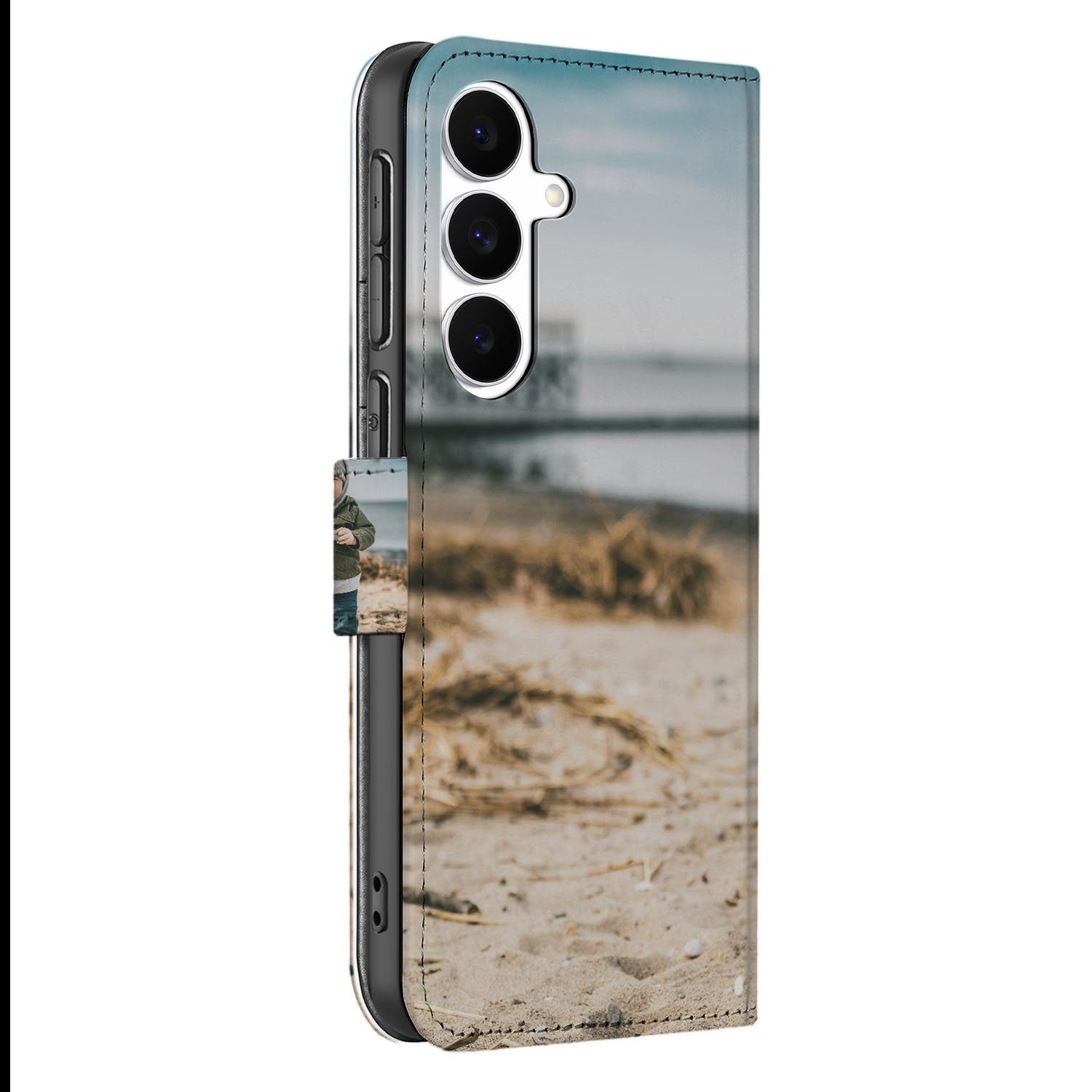 Samsung Galaxy S25 FE Portemonnee Hoesje ontwerpen met eigen Foto portemonnee hoesje strand foto aanzicht