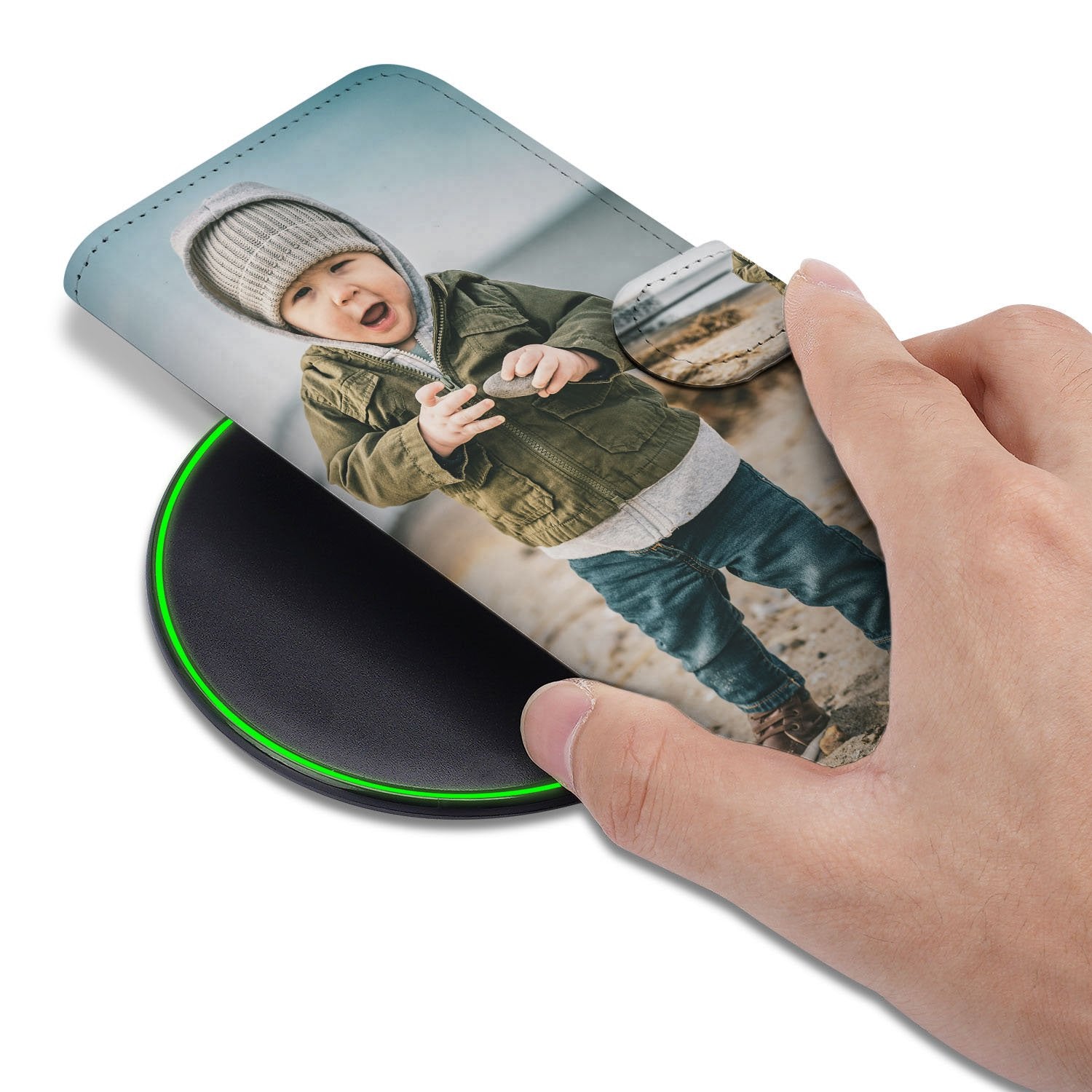 Samsung Galaxy S25 FE Portemonnee Hoesje ontwerpen met eigen Foto design kind boven hands on