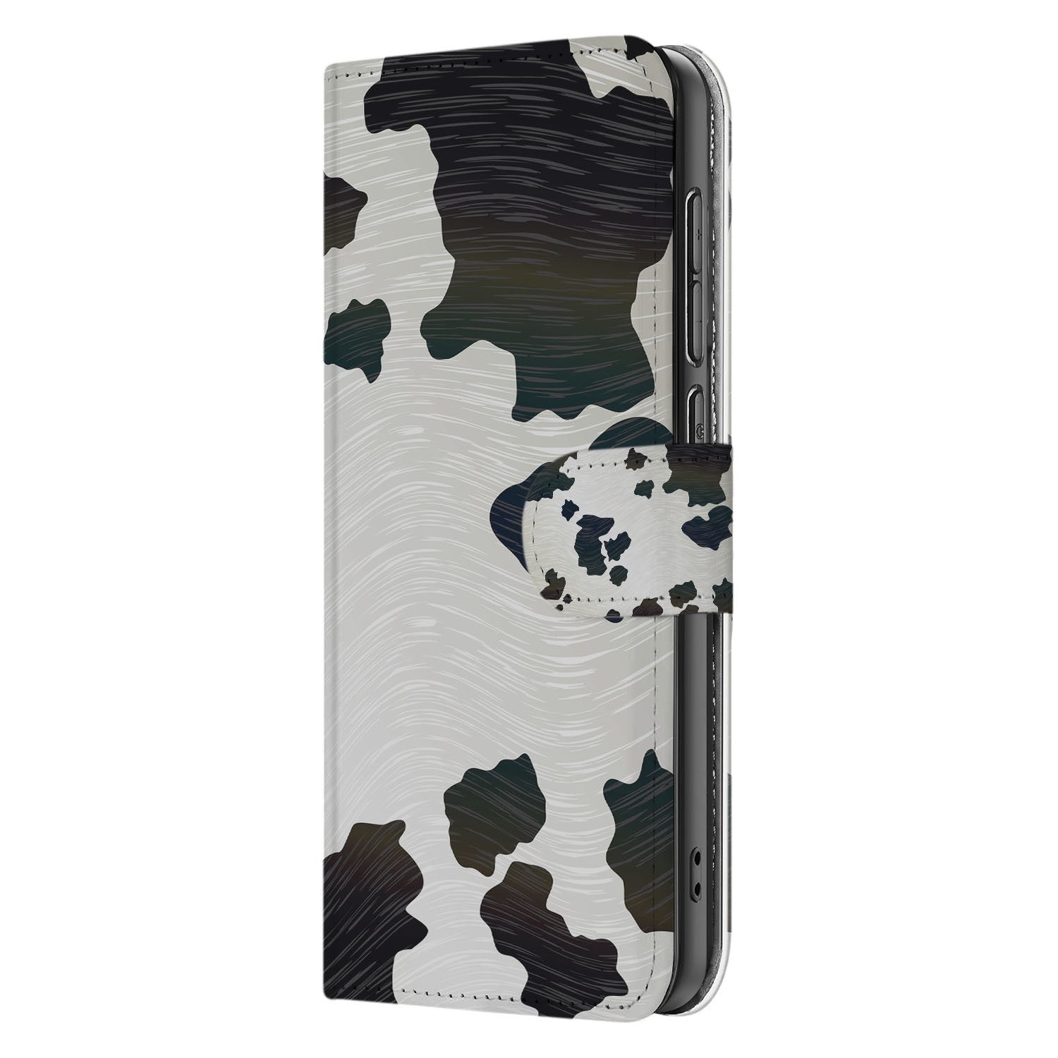 Samsung Galaxy S25 FE Telefoonhoesje met Pasjes Koeienvlekken book case koeienvlekken design zijaanzicht