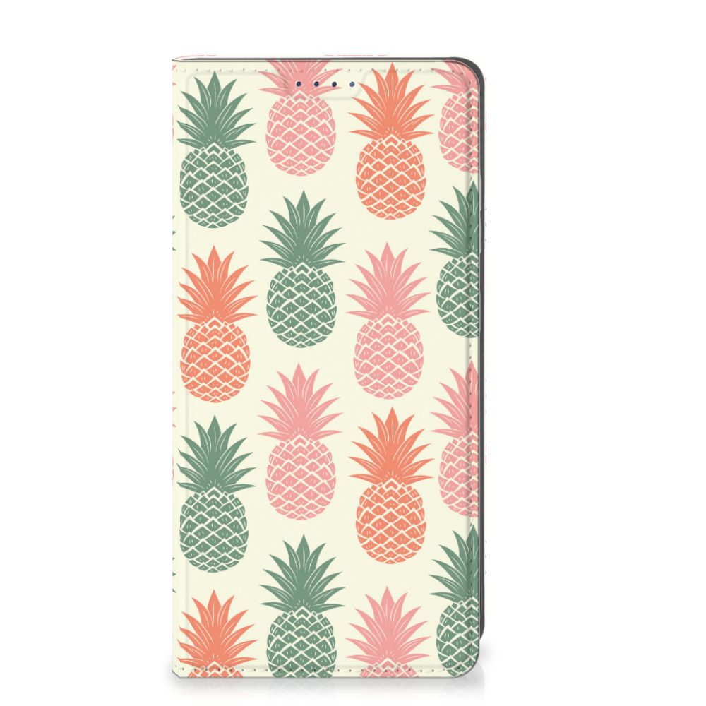 Samsung Galaxy S25 Flip Style Cover Ananas telefoonhoes ananas patroon zijaanzicht