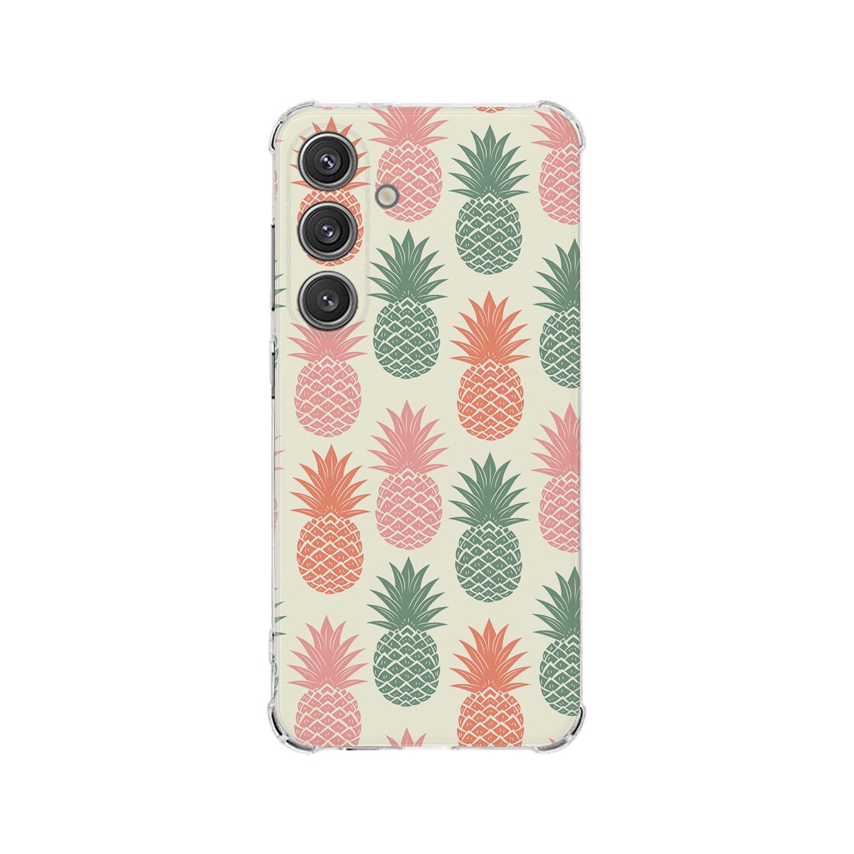 Samsung Galaxy S25 Hoesje - Ananas TPU Antishock ananas print achterkant