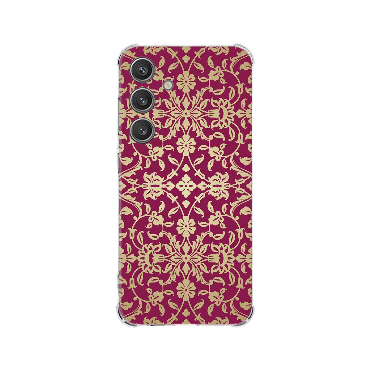 Samsung Galaxy S25 Hoesje Barok Pink TPU Antishock hoesje design barok aanzicht