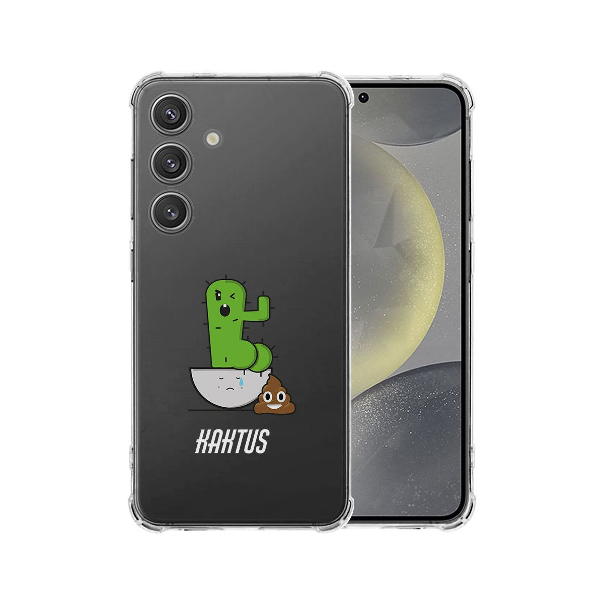 Samsung Galaxy S25 Hoesje - Cactus Poo TPU Antishock cactus poo design achteraanzicht