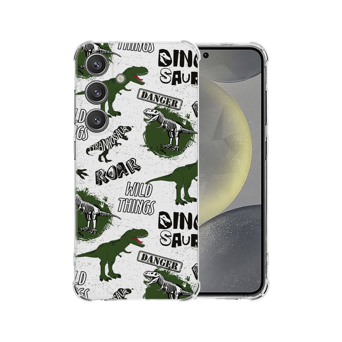 Samsung Galaxy S25 Hoesje Dinosaurus TPU Antishock voorkant design