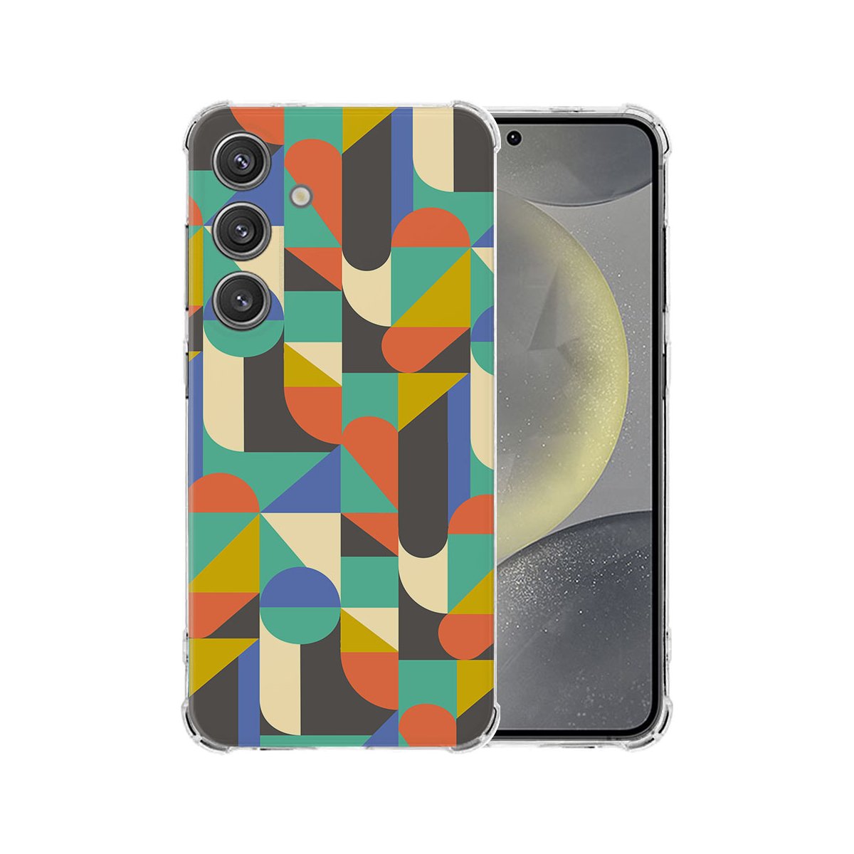 Samsung Galaxy S25 Hoesje Funky Retro TPU Antishock achterzijde design kleurrijk