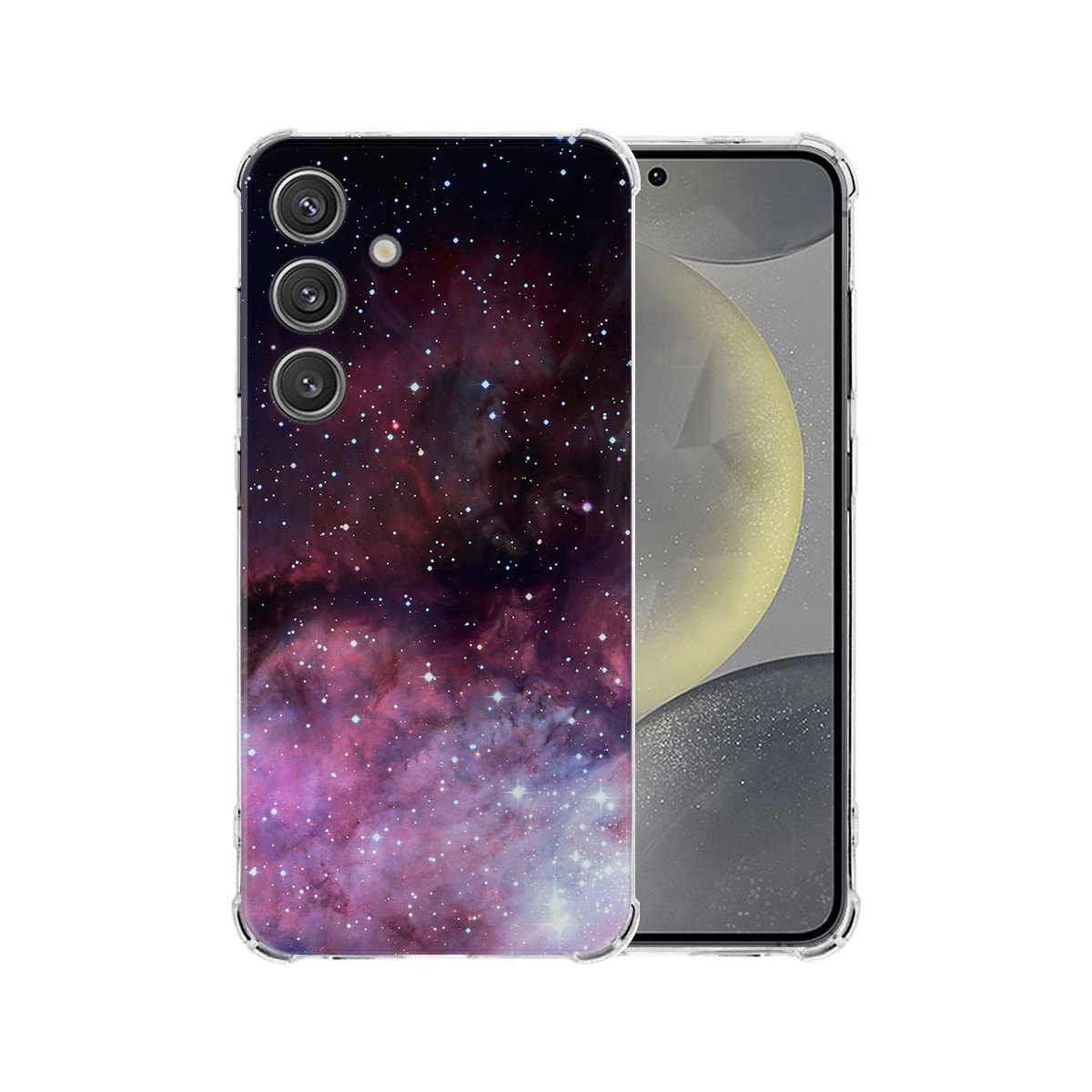Samsung Galaxy S25 Hoesje - Galaxy TPU Antishock ruimtegalaxie design achteraanzicht