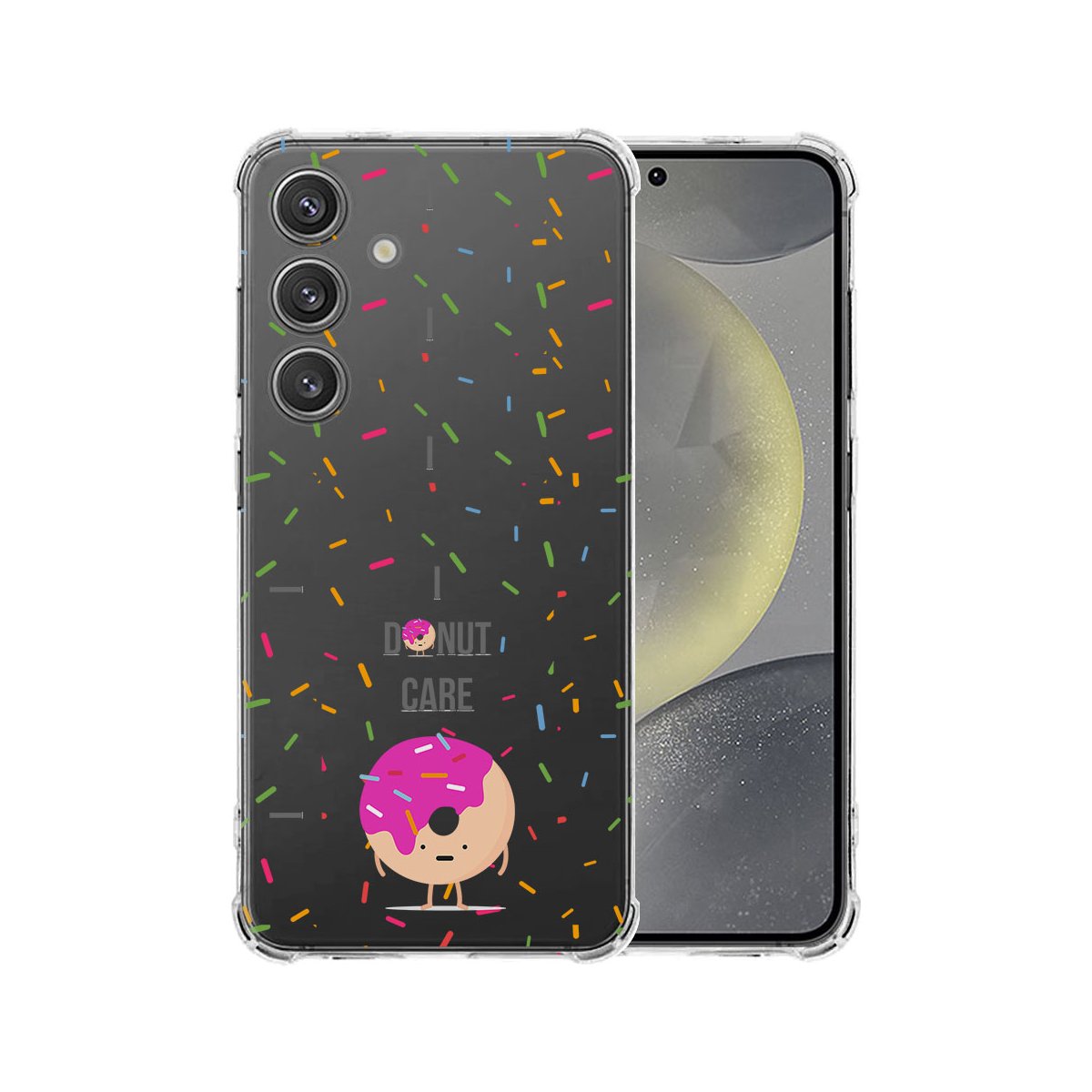 Samsung Galaxy S25 Hoesje Hoesje Donut Roze TPU Antishock achterkant voorkant