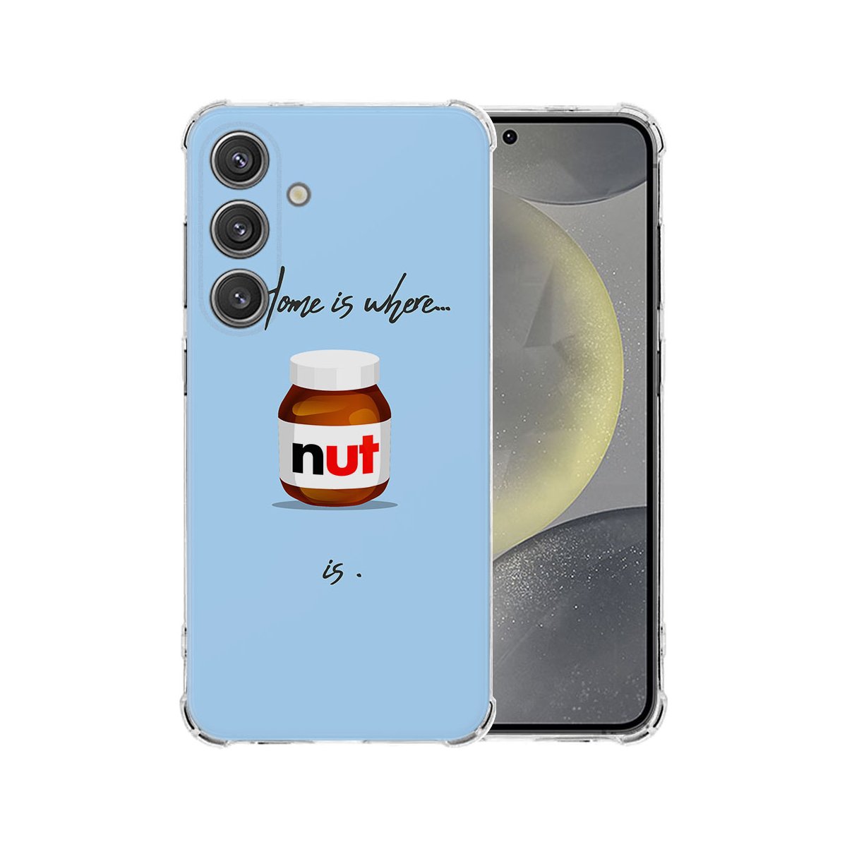 Samsung Galaxy S25 Hoesje - Hoesje Nut Home TPU Antishock achterkant blauw design