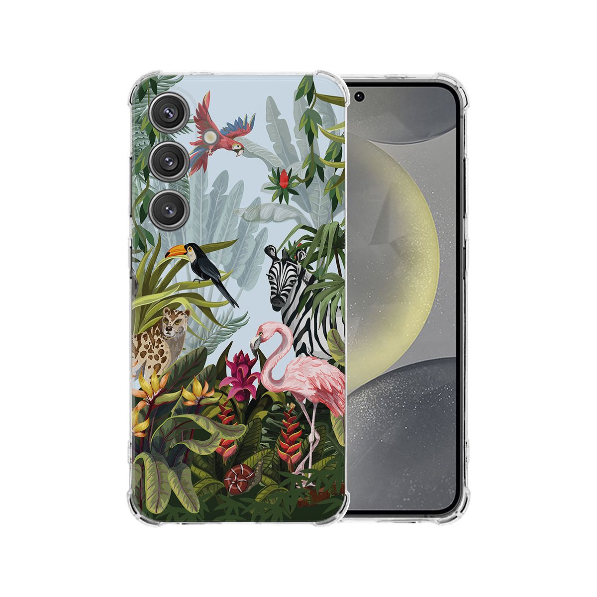 Samsung Galaxy S25 Hoesje - Jungle TPU Antishock jungle design voorzijde
