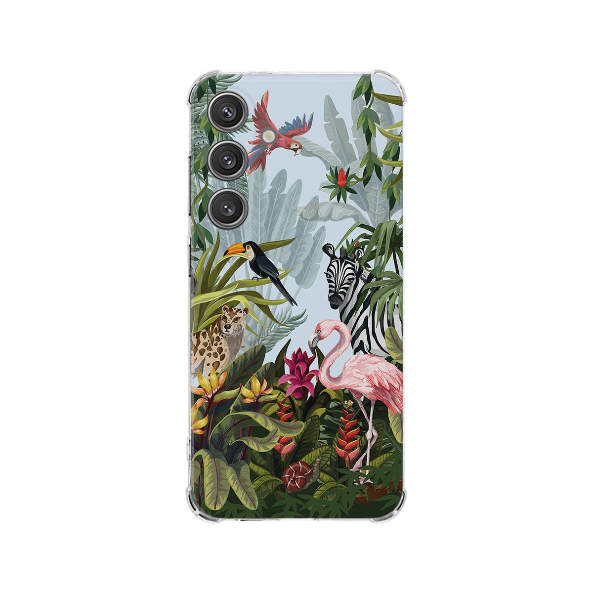 Samsung Galaxy S25 Hoesje - Jungle TPU Antishock jungle design voorkant